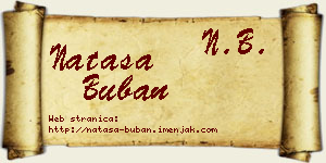Nataša Buban vizit kartica